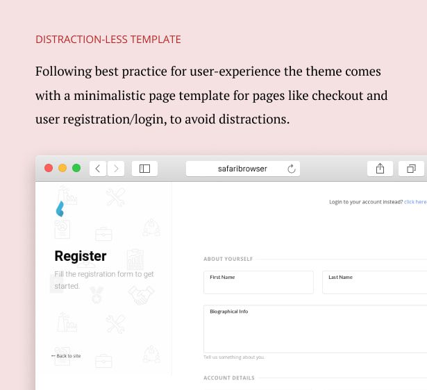 حواس پرتی کمتر الگو/قالب صفحه وردپرس Capstone